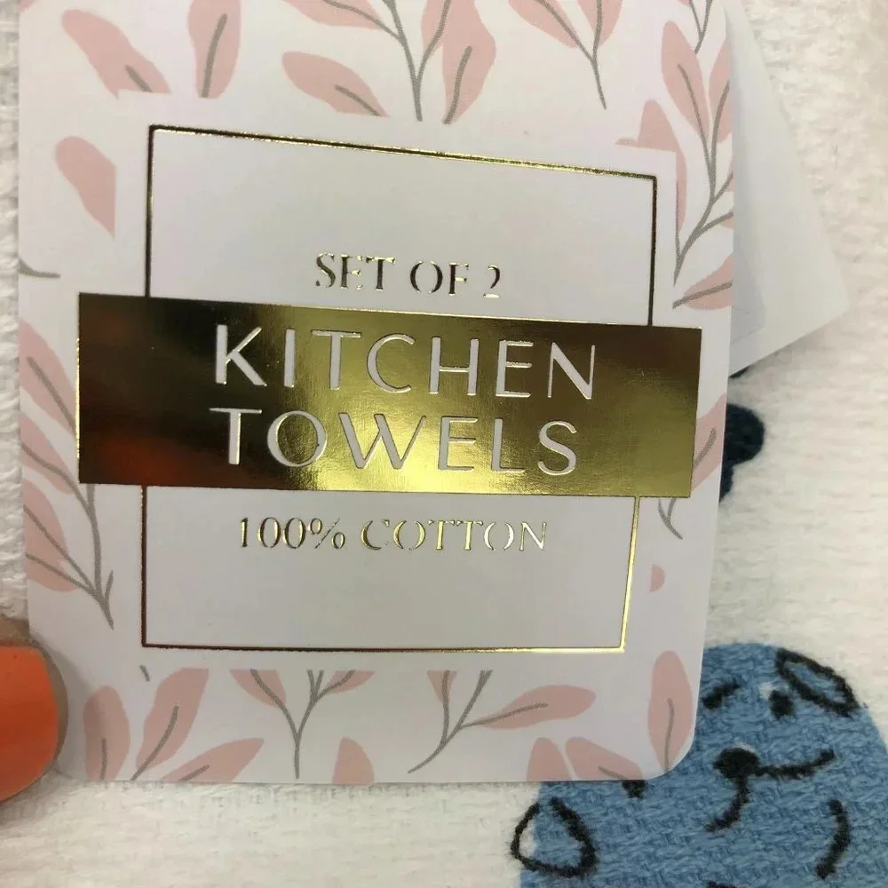 Solesta dish towel and dish cloth set with dogs